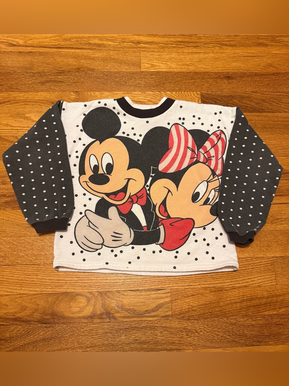 Disney Jog Togs Vintage Sweatshirt 90s Mickey Minnie Polka Dot Youth 5/6 Medium
